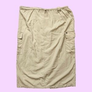 Y2K Cargo Khaki Gorpcore Midi Skirt Drawstring D-Ring One Size